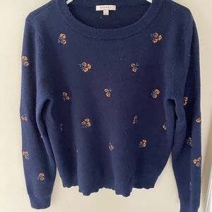 Knit blue flower top